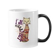 Dıythinker 350 ml I'M Perfect Slogan Renkli Kedi Koruyucu Hayvan Hayvan Hayvan Sevgili Değişen Renk Kupa