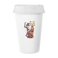 Dıythinker 350 ml I'M Perfect Slogan Renkli Kedi Koruyucu Hayvan Hayvan Hayvan Sevgili Klasik Kupa