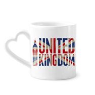 Dıythinker 350 ml İngiltere Bayrağı Big Ben Union Jack Seramik Kalp Saplı Kupa