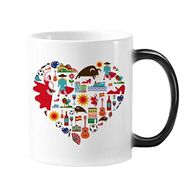 Dıythinker 350 ml İspanya İspanyol Kalp Bullfight Flamingo Gitar Fan Ulusal Bayrak Değiştiren Isıya Duyarlı Renk Kupa