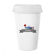 Dıythinker 350 ml Japon Dağı Fuji Kırmızı Güneş Işığı Raylı Tren Tapınağı Klasik Kupa