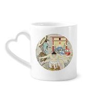 Dıythinker 350 ml Japon Japon Ukiyo-e Yapraklar Kupaları Seramik Kupa