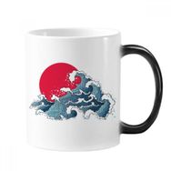 Dıythinker 350 ml Japonya Kırmızı Güneş Denizi Suluboya Renk Kupa