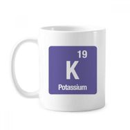 Dıythinker 350 ml K Potasyum Kimyasal Element Chem Klasik Beyaz Çömlekçilik Seramik Saplı Kupa