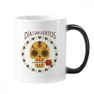 Dıythinker 350 ml Kafatası Gül Happy The Day Of The Dead Meksika Kültürü Değişen Renk Kupa