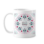 Dıythinker 350 ml Kafatası Gül Kalp Şekilli Meksika Kültürü Happy The Day Of The Dead Resimli Klasik Kupa