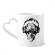 Dıythinker 350 ml Kafatası Kulaklık Müzik Çılgın Desenli Kupaları Seramik Kupa