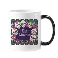 Dıythinker 350 ml Kafatası Şapka Çiçek Meksika Happy The Day Of The Dead İllüstrasyon Renk Kupa