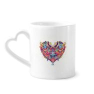 Dıythinker 350 ml Kalp Oyun Kartları Geometrik Desenli Kupaları Seramik Kupa