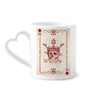 Dıythinker 350 ml Kalpler Kürek Kırmızı Taç İskelet Poker Kartı Kupaları Seramik Kupa