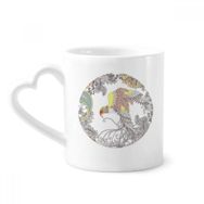 Dıythinker 350 ml Kanat Çiçek Ağaç Kuş Ukiyo-e Kupaları Seramik Kupa