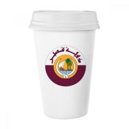 Dıythinker 350 ml Katar Asya Ulusal Amblem Klasik Kupa Beyaz Çömlekçilik Seramik Kupa