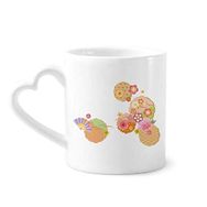Dıythinker 350 ml Katlanır Fan Sakura Desenli Geometri Kupaları Seramik Kupa