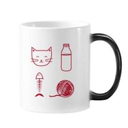 Dıythinker 350 ml Kedi Balık Kemik Örgü Yün Top Şişe Hayvan Değişen Renk Kupa