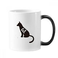 Dıythinker 350 ml Kedi Siyah ve Beyaz Hayvan Değişen Renk Kupa