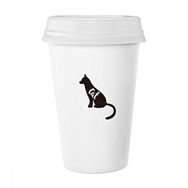 Dıythinker 350 ml Kedi Siyah ve Beyaz Hayvan Klasik Kupa Beyaz Çömlekçilik Seramik Kupa