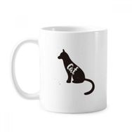 Dıythinker 350 ml Kedi Siyah ve Beyaz Hayvan Klasik Kupa