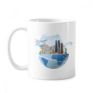 Dıythinker 350 ml Kent Simgesi Küresel Seyahat Seyahat Usa America Mount Rushmore Uçak Klasik Kupa