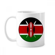 Dıythinker 350 ml Kenya Afrika Ulusal Amblemi Klasik Kupa Beyaz Çömlekçilik Seramik Kupa
