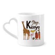 Dıythinker 350 ml Kenya Ulusal Simge Simgesi Desenli Kupaları Seramik Kupa