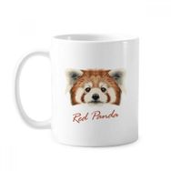Dıythinker 350 ml Kestane Vahşi Kırmızı Panda Hayvan Klasik Beyaz Çömlek Seramik Saplı Kupa