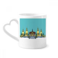 Dıythinker 350 ml Kingdom Altın Tapınak Tapınağı İllüstrasyon Kupaları Seramik Kupa