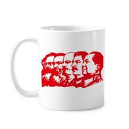 Dıythinker 350 ml Kırmızı Markizm Sandalye Mao Çin Klasik Kupa Beyaz Çömlekçilik Seramik Kupa