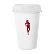 Dıythinker 350 ml Kırmızı Moda Güzellik Kadın Klasik Kupa