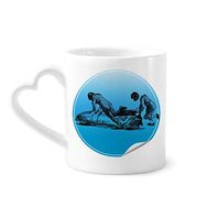Dıythinker 350 ml Kış Sporları Kayak Kayak ve Bot İllüstrasyon Kupaları Seramik Kupa