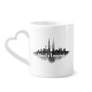 Dıythinker 350 ml Kuala Lumpur Malezya Simgesi Mürekkep Şehir Kupaları Seramik Kupa