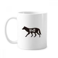 Dıythinker 350 ml Kurt Siyah ve Beyaz Hayvan Klasik Kupa