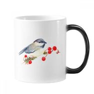 Dıythinker 350 ml Kuş Hayvan Magpie Gri Başlıklı Değişen Renk Kupa