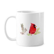 Dıythinker 350 ml Kuş Hayvan Magpie Kırmızı Klasik Kupa Beyaz Çömlekçilik Seramik Kupa
