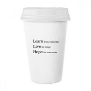 Dıythinker 350 ml Learn Live Hope Alıntı Klasik Kupa Beyaz Çömlekçilik Seramik Kupa