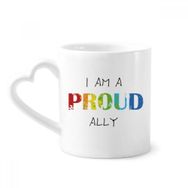 Dıythinker 350 ml LGBT Gökkuşağı Bayrağı Gururlu Ally Kupaları Seramik Kupa