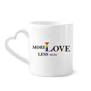 Dıythinker 350 ml LGBT Gökkuşağı Bayrağı More Love Less Hate Kupaları Seramik Kupa