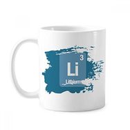 Dıythinker 350 ml Li Lityum Kimyasal Element Bilim Boya Fırçası Kupa Beyaz Seramik Kupa