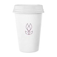 Dıythinker 350 ml Line Çiçek Bitki Çiçek Desenli Klasik Kupa Beyaz Çömlekçilik Seramik Kupa
