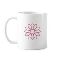 Dıythinker 350 ml Line Lotus Çiçeği Bitki Çiçek Klasik Kupa Beyaz Çömlekçilik Seramik Kupa