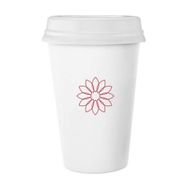 Dıythinker 350 ml Line Lotus Çiçeği Bitki Çiçek Klasik Kupa
