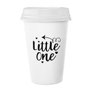 Dıythinker 350 ml Little One Yaratıcı Tasarım Ok Kalp İllüstrasyon Desen Klasik Beyaz Çömlek Seramik Kupa