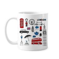Dıythinker 350 ml London Big Ben Kabini Yağmur Posta Kutusu Klasik Beyaz Çömlekçilik Seramik Saplı Kupa
