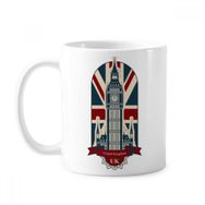 Dıythinker 350 ml London Big Ben Union Jack Birleşik Krallık BK Klasik Kupa Beyaz Çömlekçilik Seramik Kupa