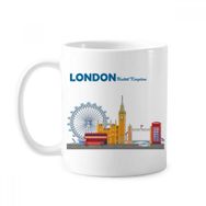 Dıythinker 350 ml Londra Gözü Çift Katlı Otobüs Grafiti Klasik Kupa Beyaz Çömlekçilik Seramik Kupa