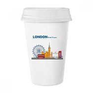 Dıythinker 350 ml Londra Gözü Çift Katlı Otobüs Grafiti Klasik Kupa