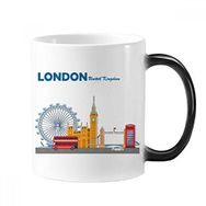 Dıythinker 350 ml Londra Gözü Çift Katlı Otobüsler Grafiti Değişen Renk Kupa