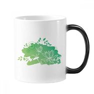 Dıythinker 350 ml Lotus Çiçeği Kurbağa Yaprakları Bitki Çiçek Değiştiren Renk Değiştiren Isıya Duyarlı Saplı Kupa