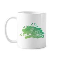 Dıythinker 350 ml Lotus Çiçeği Kurbağa Yaprakları Bitki Çiçek Klasik Beyaz Çömlekçilik Seramik Saplı Kupa