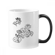 Dıythinker 350 ml Lotus Yaprağı Lotus Çiçeği Nehir Çiçek Bitki Değiştiren Renk Kupa