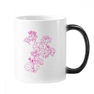 Dıythinker 350 ml Lotus Yaprağı Lotus Çiçek Çiçek Bitki Değiştiren Renk Kupa